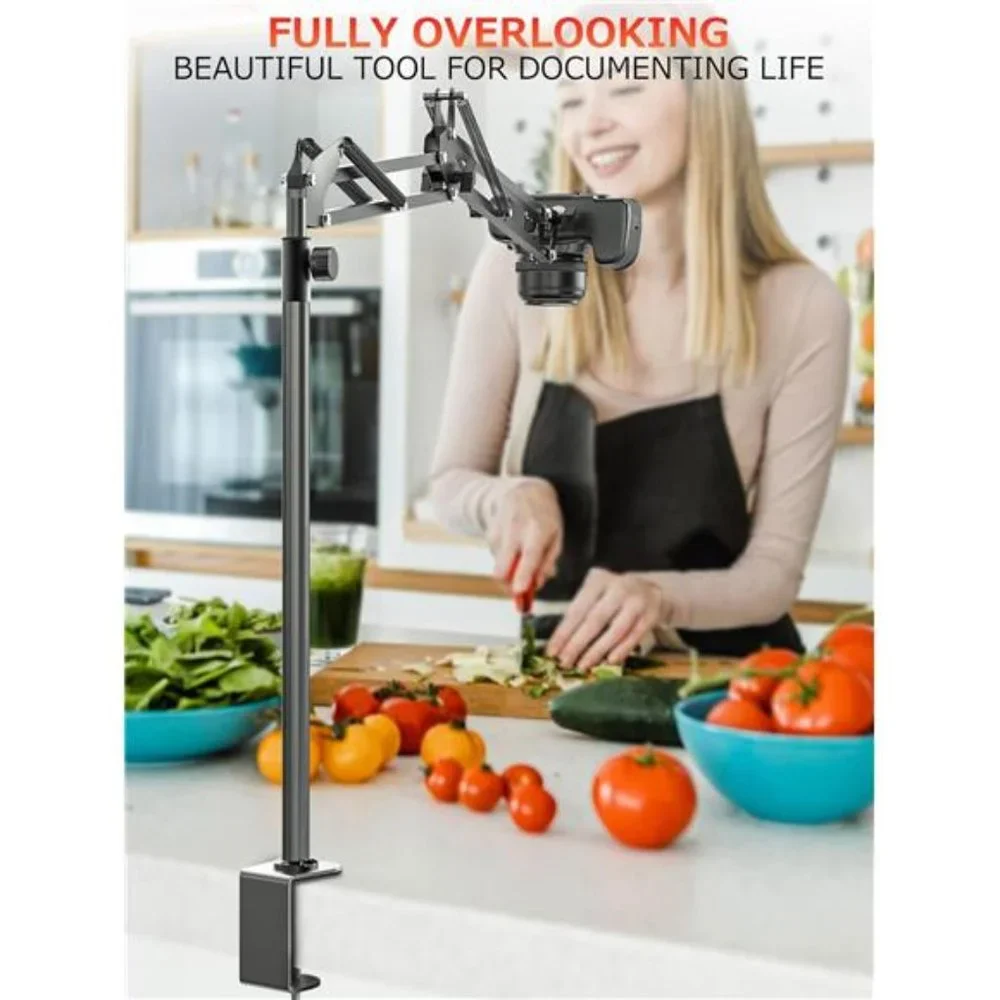 Overhead Camera Mount, 5lb Horizontal Load-Bearing, 360° Adjustable Camera Stand